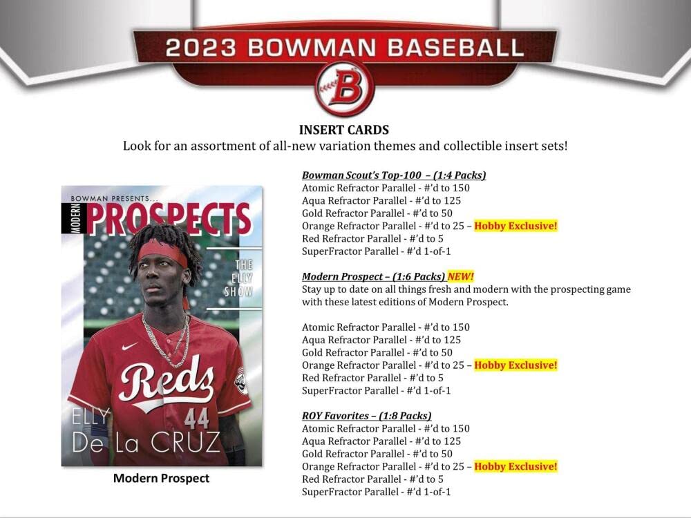 2023 Topps Bowman Baseball - Hobby Bowman Baseball Hobby Box