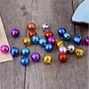 Blandade färger aluminiumpärlor Jul Jingle Bells Hängen Berlocker 6 mm 10 mm 12 mm