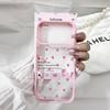 Fashion Pink Purple Love Heart Phone Case For iPhone 17 Pro Max 16 15 13 14 12Mini 11 Pro XS XR 8Plus Cute Clear Hard Cover Capa