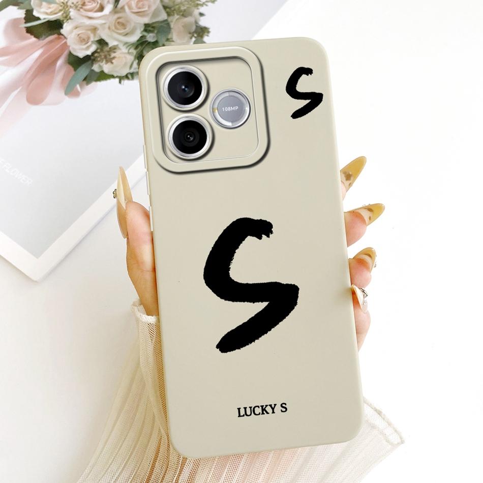 For Honor 600 Lite 5G Honor600 Lucky Initial Letter Phone Case For Honor 600 600Lite Soft Silicone Shockproof Cases Bumpers