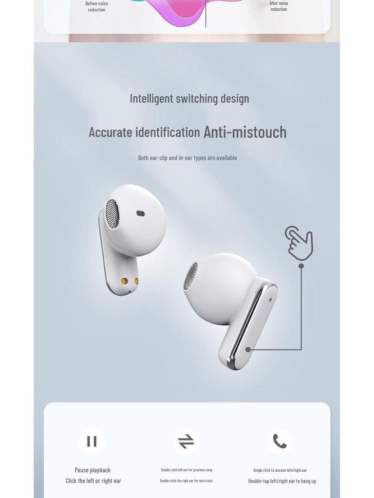 New Q6 Bluetooth Earbuds: High Sound Quality, Long Battery Life, Digital Display, TWS Design.