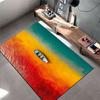 Colorful Boat on Vibrant Waters suitable as a non-slip mat for the living room or bedroom sofa