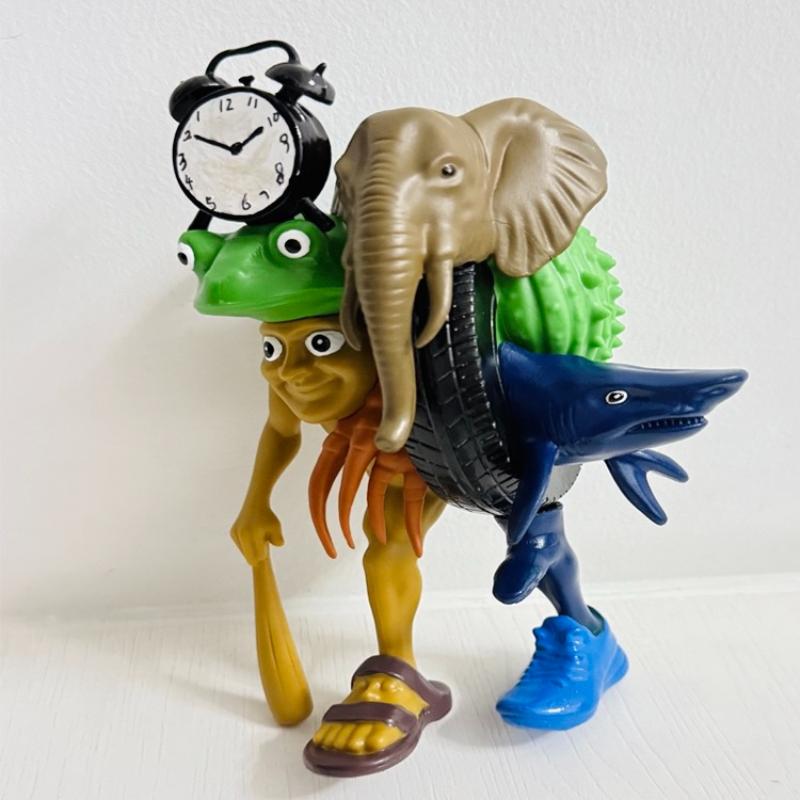 Italienisches Gehirnfäule Tung Tung Sahur Figuren Tralalero Tralala Bombardino Crocodilo Shimpanzini Bananini Zusammenführungsmodell Spielzeug Geschenk