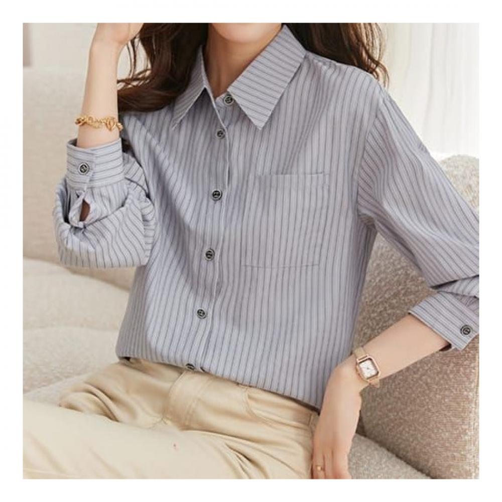 Navava Daily Stripe Long Sleeve Shirt Nb1807