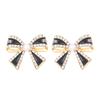 Christmas Bowknot Shaped Studs Earrings Alloy Dripping Oil Ear Rings for Women Girls Elegant Party Wear Ear Accessories