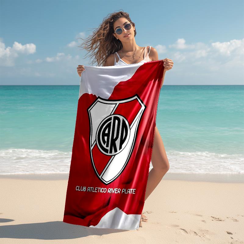 proof beach towel with Club Atlético River Plate pattern - soft,absorbent,quick-drying,machine washable - perfect for swimming,camping,bathing