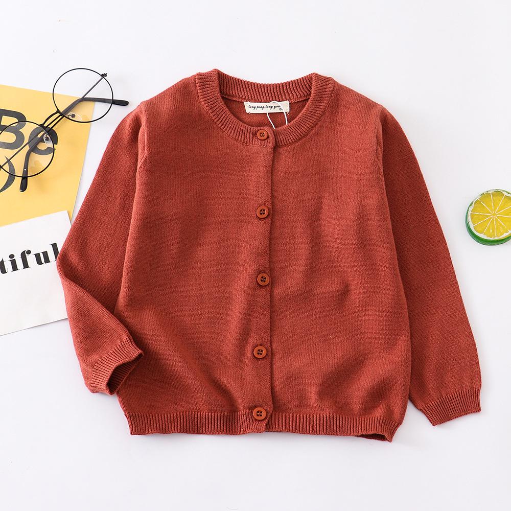 2025 Children's Pure Cotton Knitted Cardigan - Infant & Toddler Sweater, European & American Style for Boys & Girls