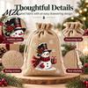 Christmas Party Favor Bags Jute Burlap Gift Bags, Drawstring Treat Candy Festive Wrapping Bag, Reusable Linen Packaging Pouch for Holiday Favors Craft