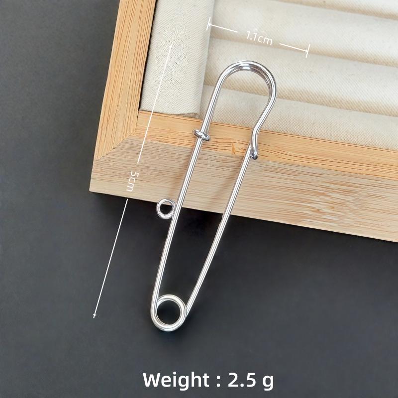 Colorfast Electroplated Safety Pin Brooch with Loop Holder for Sweaters and Pants