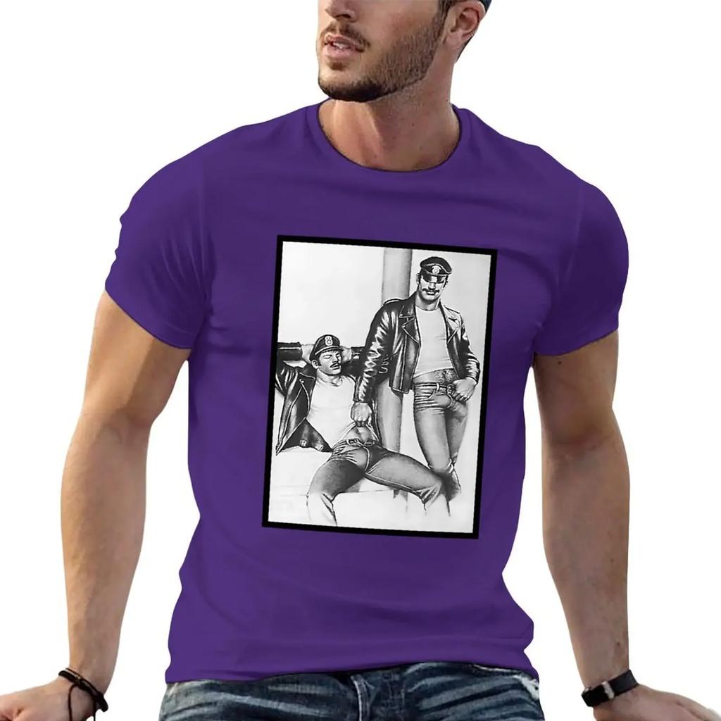Vintage Tom Of Finland Frisky Duo Tshirt Vintage Cute Tops Unisexs Tshirts