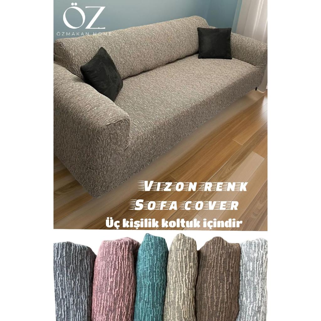 Jacquard 3-seater Sofa Cover, Sofa Bed Sofa Cover 1 Piece Stone Gray