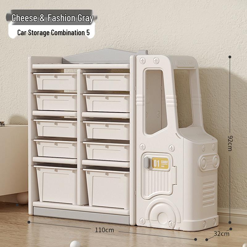 Children's Toy & Book Storage Rack - Plastic Organizer for Building Blocks, Small Cars, Sundries