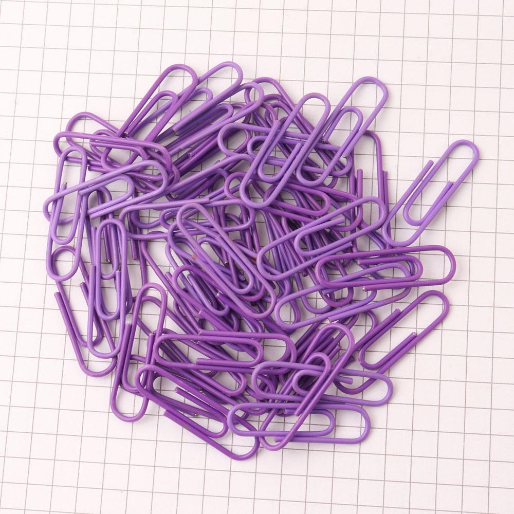 Rust-Proof Plastic-Coated Paper Clips, Purple Metal, 28mm - In Stock Blue
