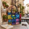  Colorful Geometric Printed Large Tote Bag Casual All-match Daily Shoulder Bag for Outdoor Use