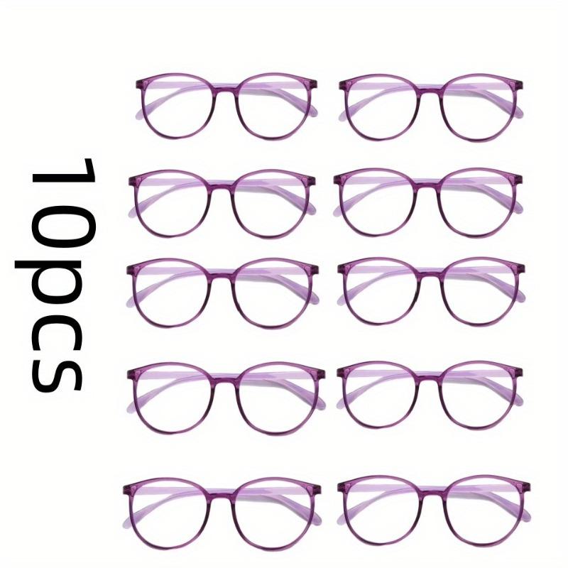 10pcs Round Frame Fashionable Reading Glasses Anti Blue Light Unisex for Men and Women