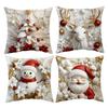 Moș Crăciun Crăciun Om de Zăpadă Copac Căprioară Desene Animate Față de Pernă Husă de Pernă Pentru Decor Acasă