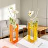 Acrylic Transparent Flower Vase for Simple Home Decor - Living Room or Dining Table Hydroponic Arrangement Mini Ornament.