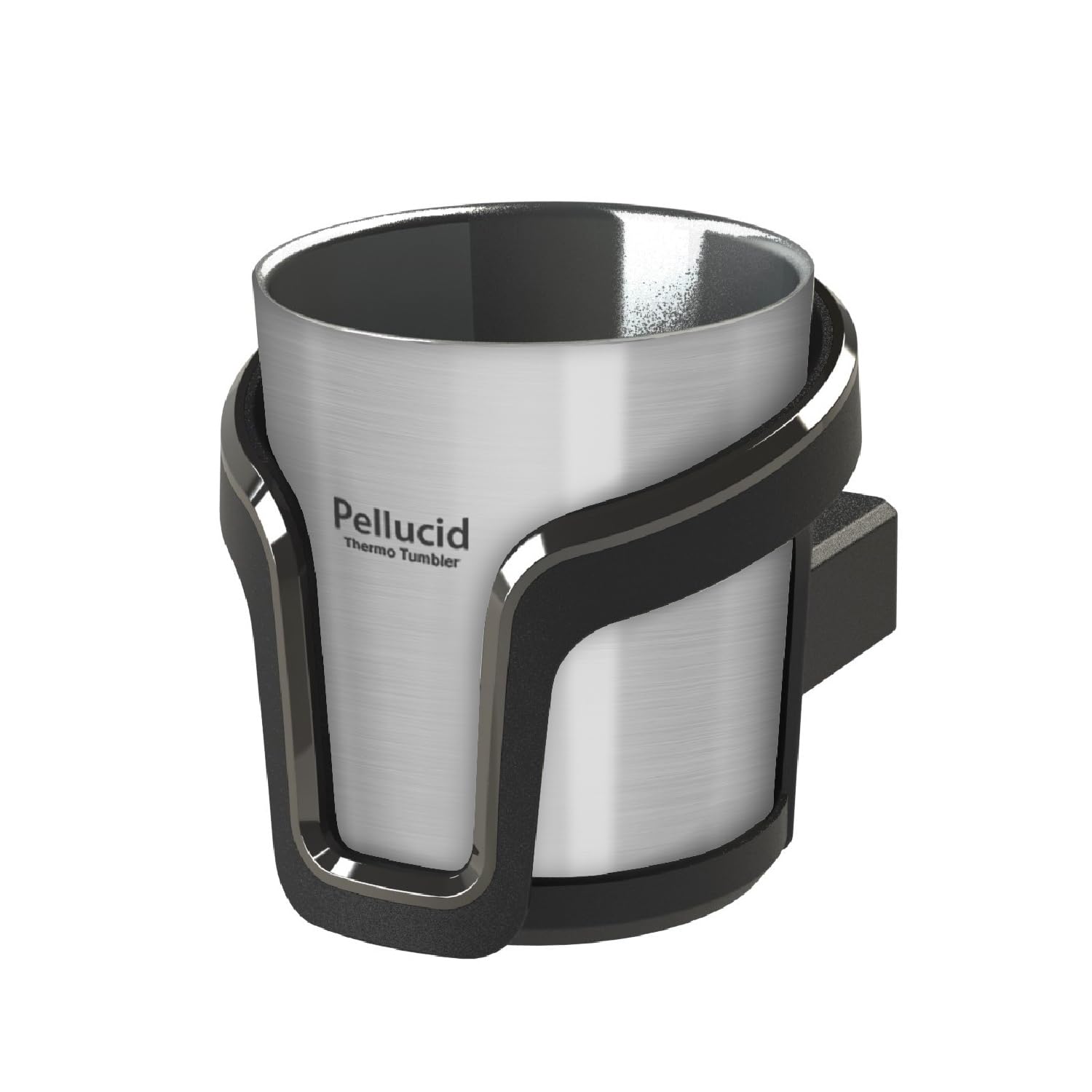 

Pellucid Car Drink Holder with Stainless Steel Thermos Keeps Drinks Hot and Cold Tumbler, Silver, PDK2114,