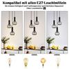 Lampe suspendue - NETTLIFE - 3 flammes - E27 - Noir - Verre &amp; métal