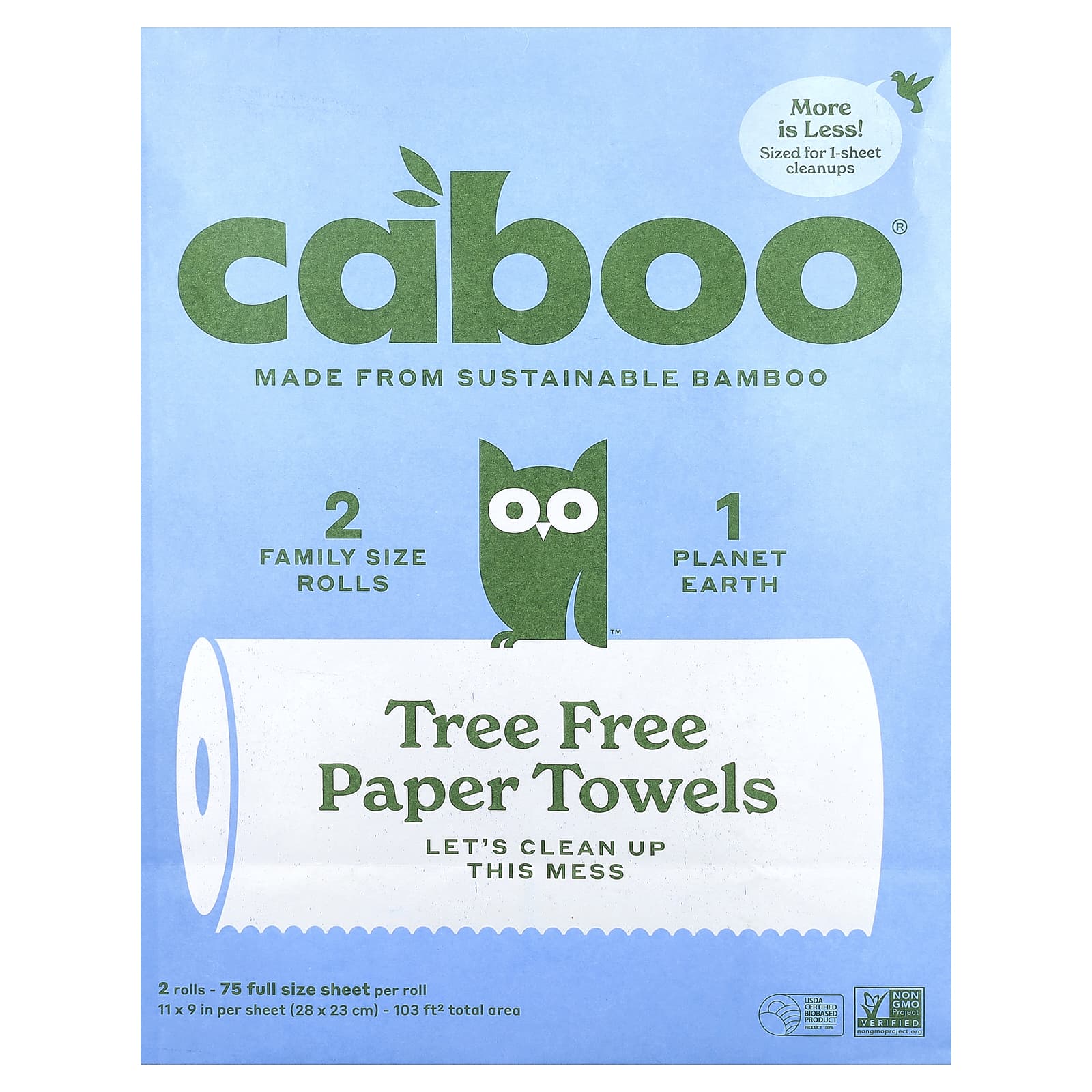 

Caboo, Tree-Free Paper Towels, 2 Rolls