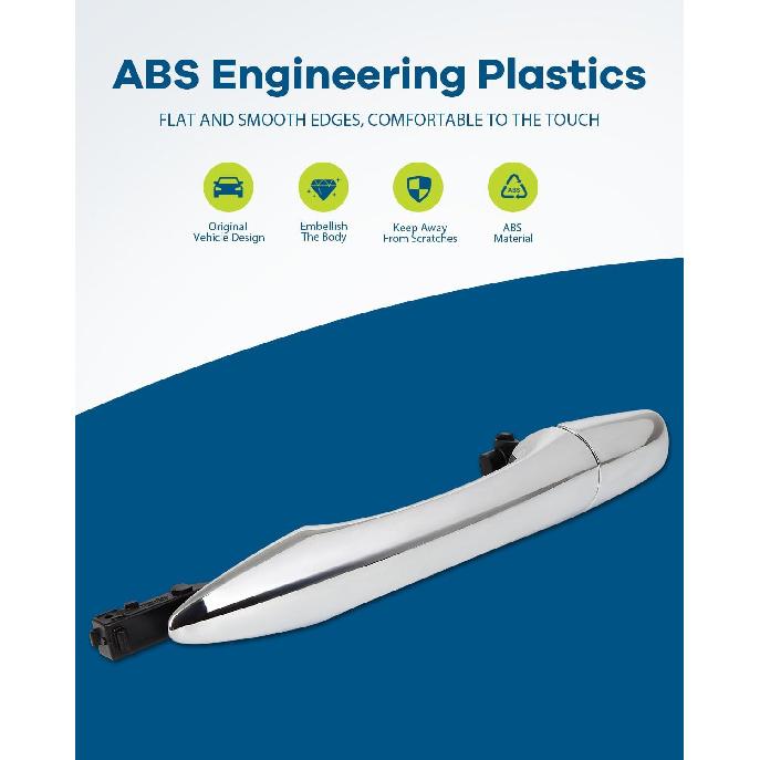 LUJUNTEC Exterior Rear Driver Left Passenger Right Side Door Handle Replacement for 2008-2012 for Infiniti for EX35,2013 for Infiniti for EX37 Chrome