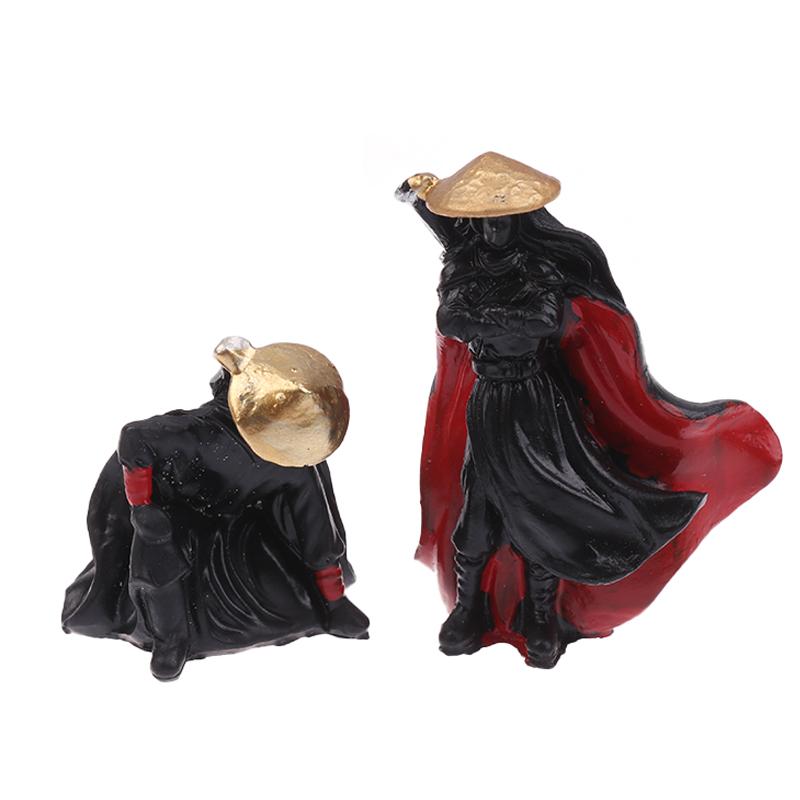 4Pcs/Set Resin Mini Figures Model Ancient Japanese Chinese Ninja Samurai Warrior Modeling Cool Miniature Car Decoration Gifts