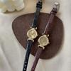 Mini Small Brown Watch Retro Ladies Light Luxury Niche Art Medieval Small Gold Watch