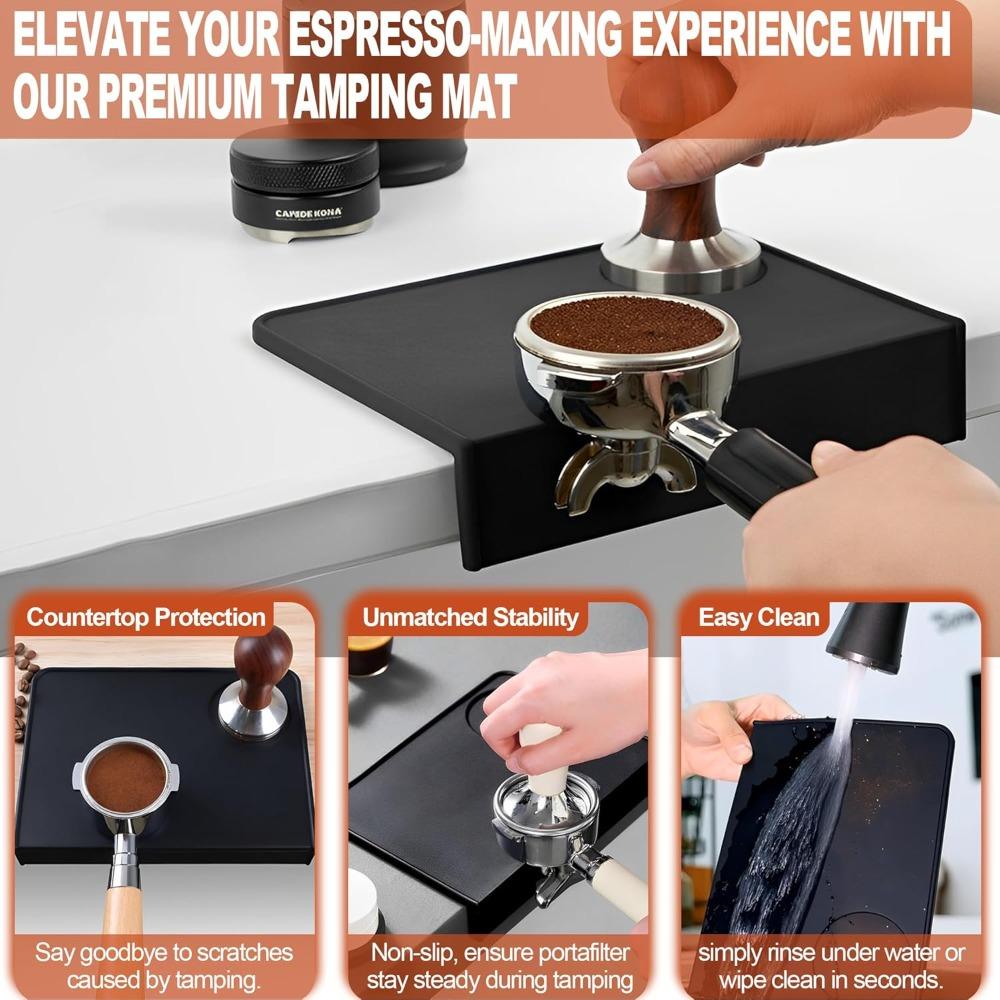 Espresso Tamping Mat Silicone Anti Skid Coffee Tamper Mat for Countertop Easy to Clean Barista Tools Coffee Accessories