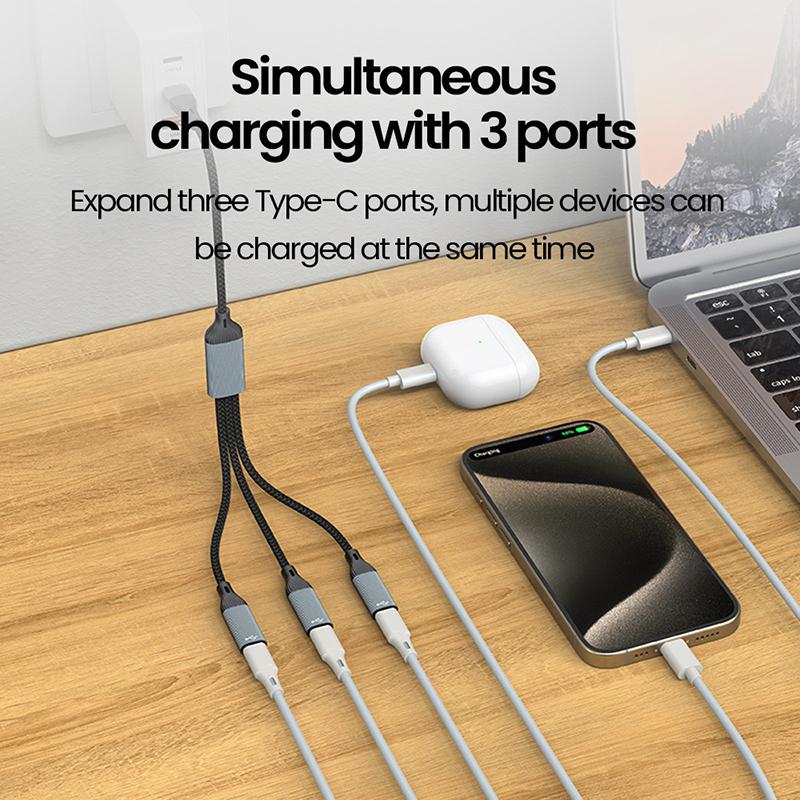 Usb Type C Hub Multiple Splitter Adapter Otg Data Transfer 3/2 Port Usb Power Charging Hub Cable Connector Adapter