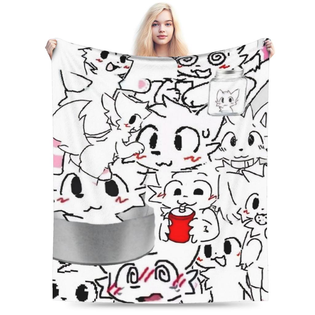 Boykisser Silly Cat Blankets Fleece Spring Autumn Cartoon Portable Super Soft Throw Blankets for Bedding Outdoor Quilt