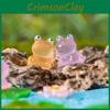 Luminous Rainbow Frog Resin Figurine Colorful Miniature Desk Ornament