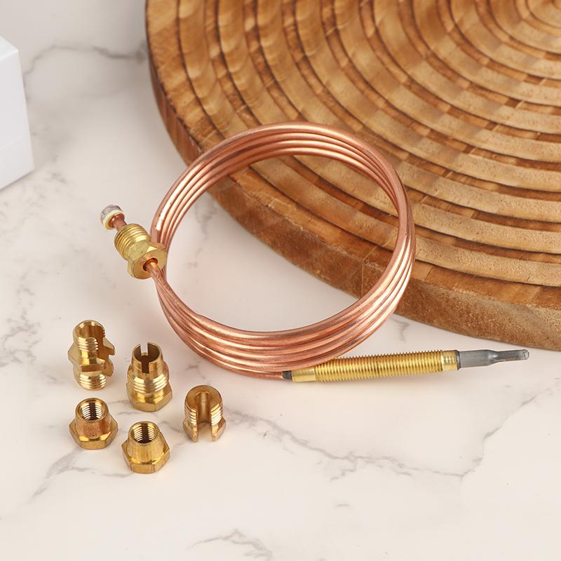 

90Cm Universal 3.0Mv Gas Stove Thermocouple With 5 Nuts Heating Gas Burner Replacement Thermocouple Adaptor Gas Stove Parts 1