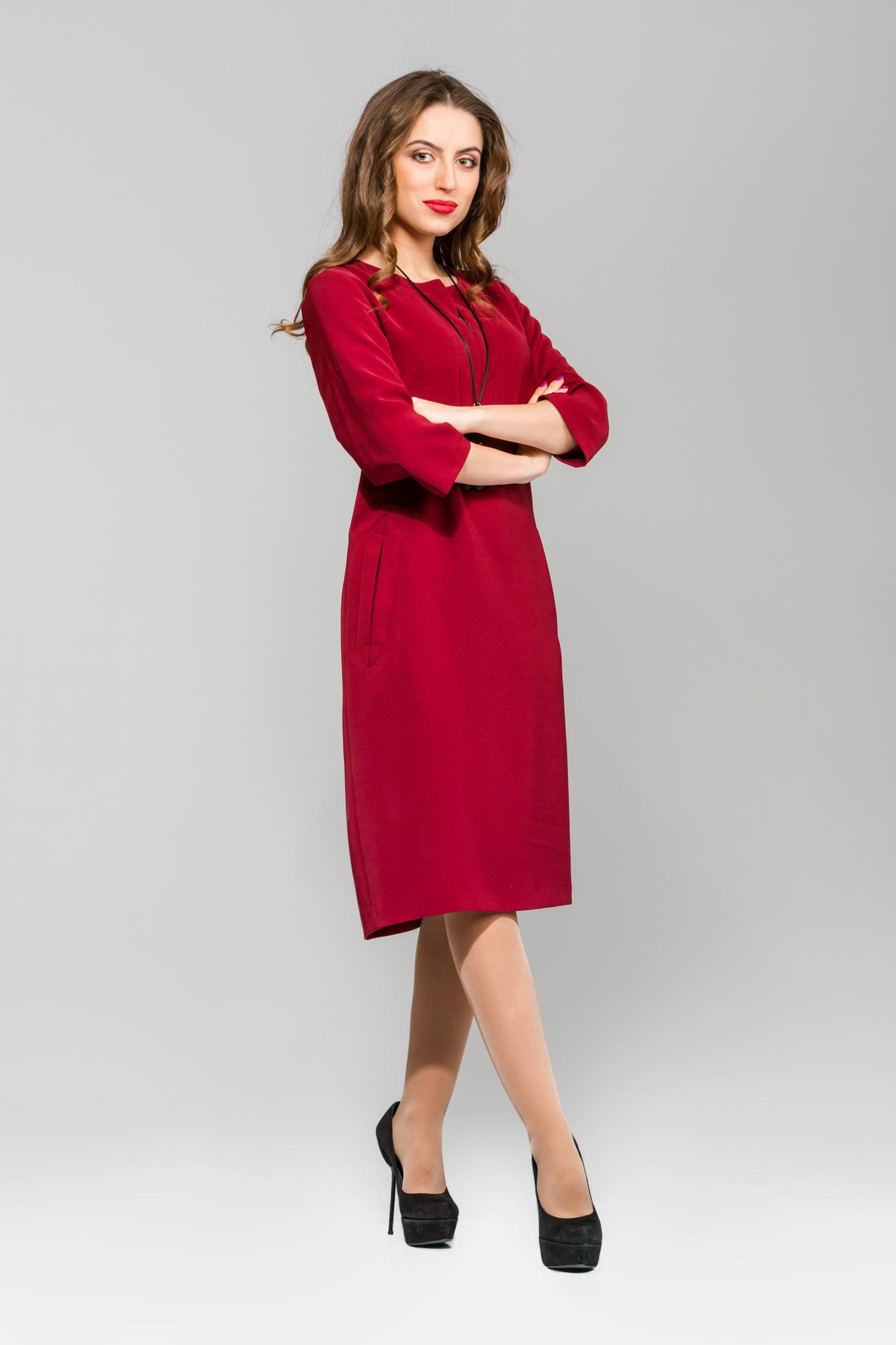 

Пряма сукня 44 червоно-коричневий