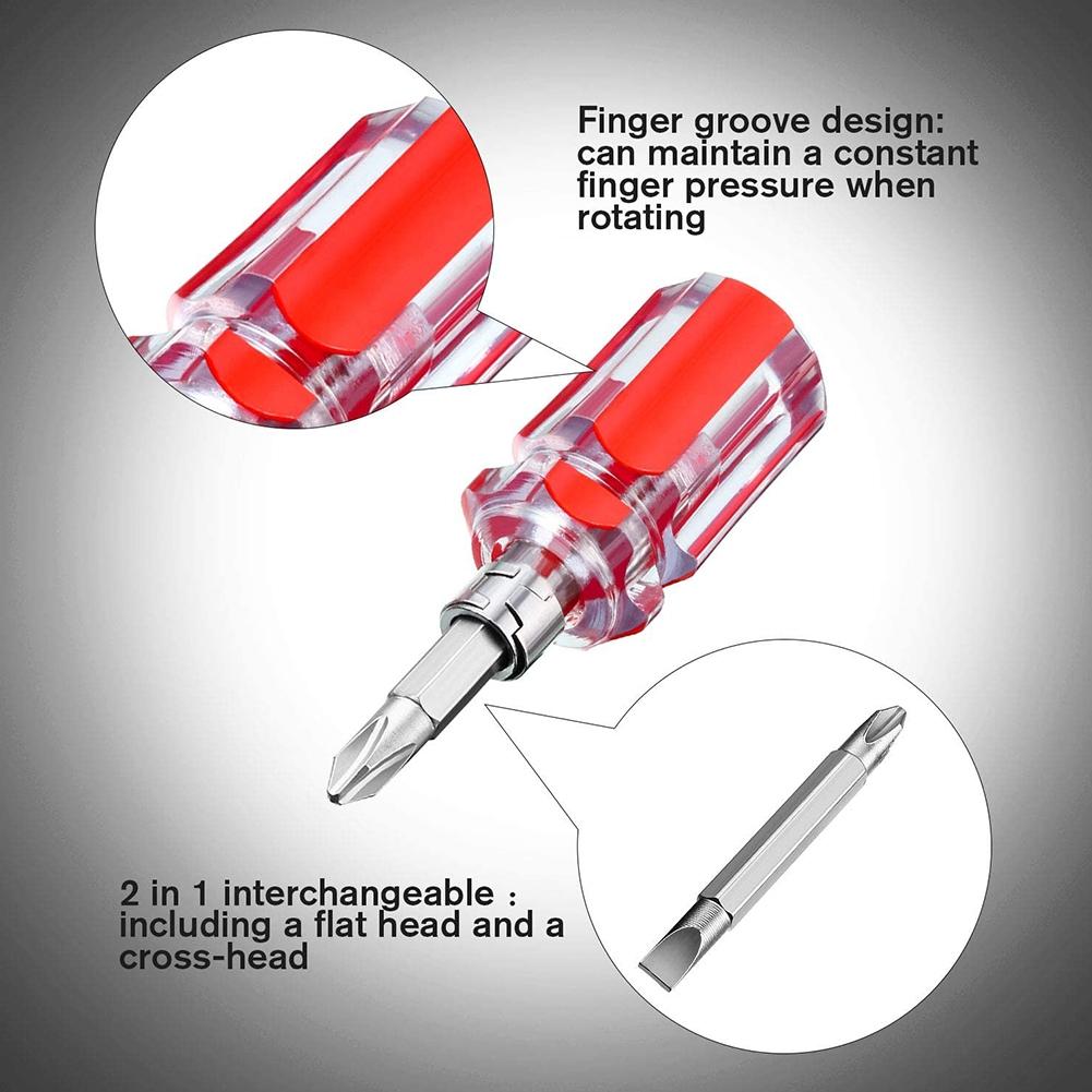 Tool Screwdriver Interchangeable Short Handle 6Pcs
