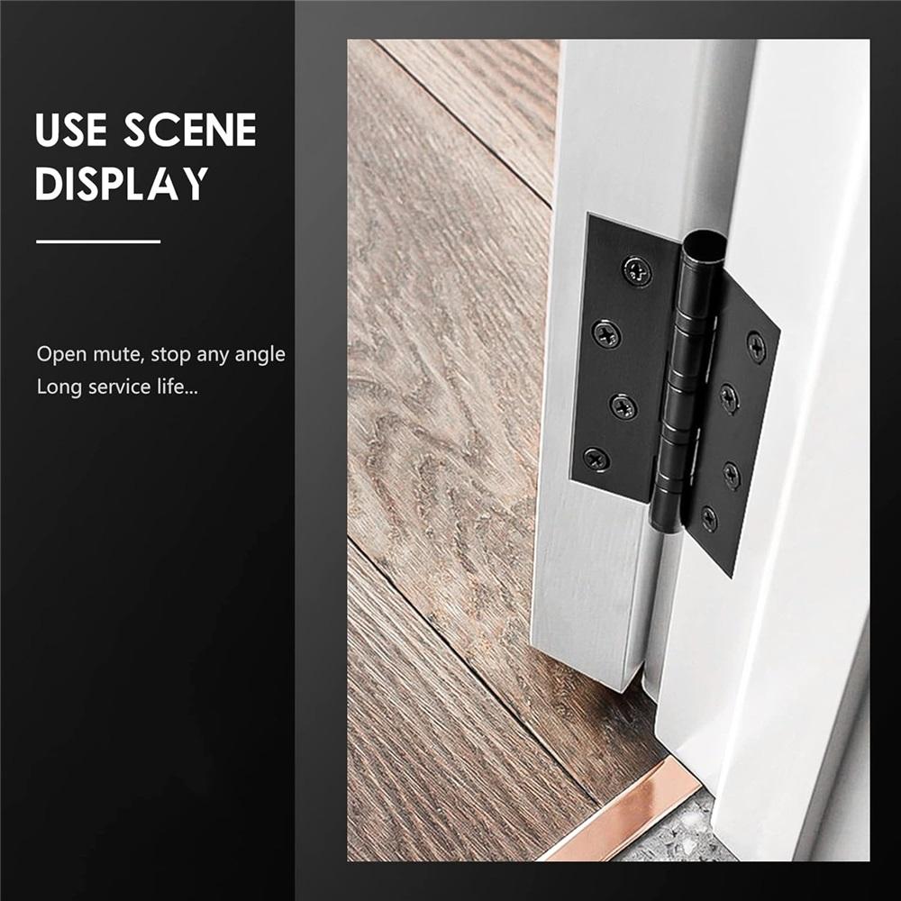  2-Piece 10x7.8cm Heavy-Duty Stainless Steel Door Hinges With 16 Screws – Black/Gold/Silver – For Entry Doors, Cabinets, Windows, Toolboxes