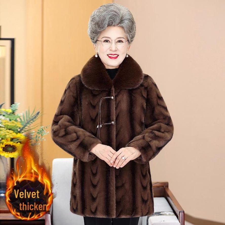 Damen-Wintermantel - Plus Samt, verdickt, eleganter chinesischer Stil für mittleres und älteres Alter