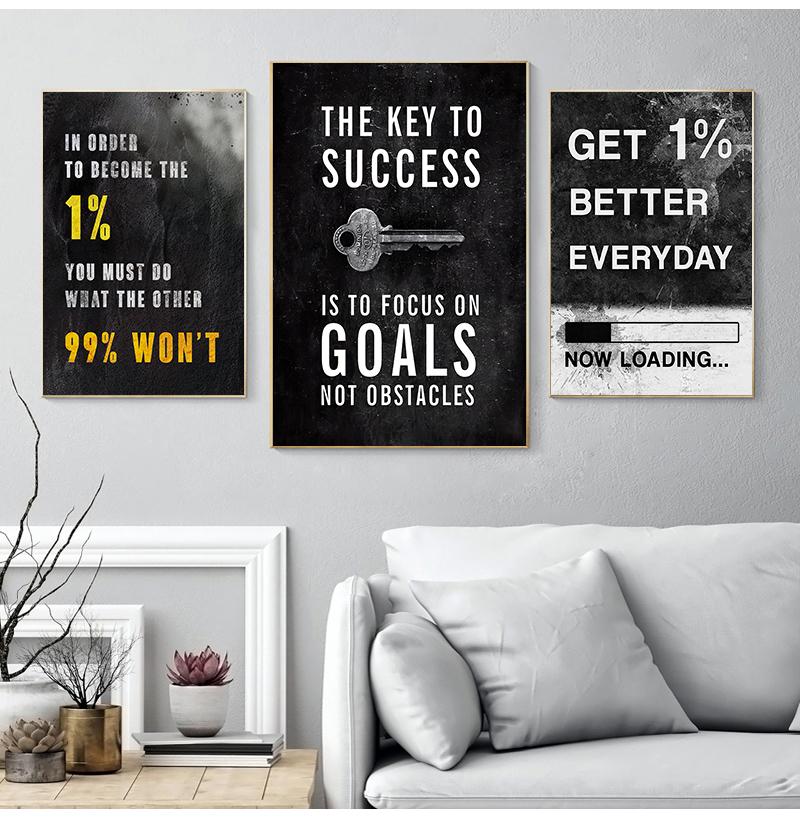 Wild Lion Letter Motivational Quote Art Posters and Prints On Canvas Painting Decorative Wall Art Picture for Office Home Decor No Frame