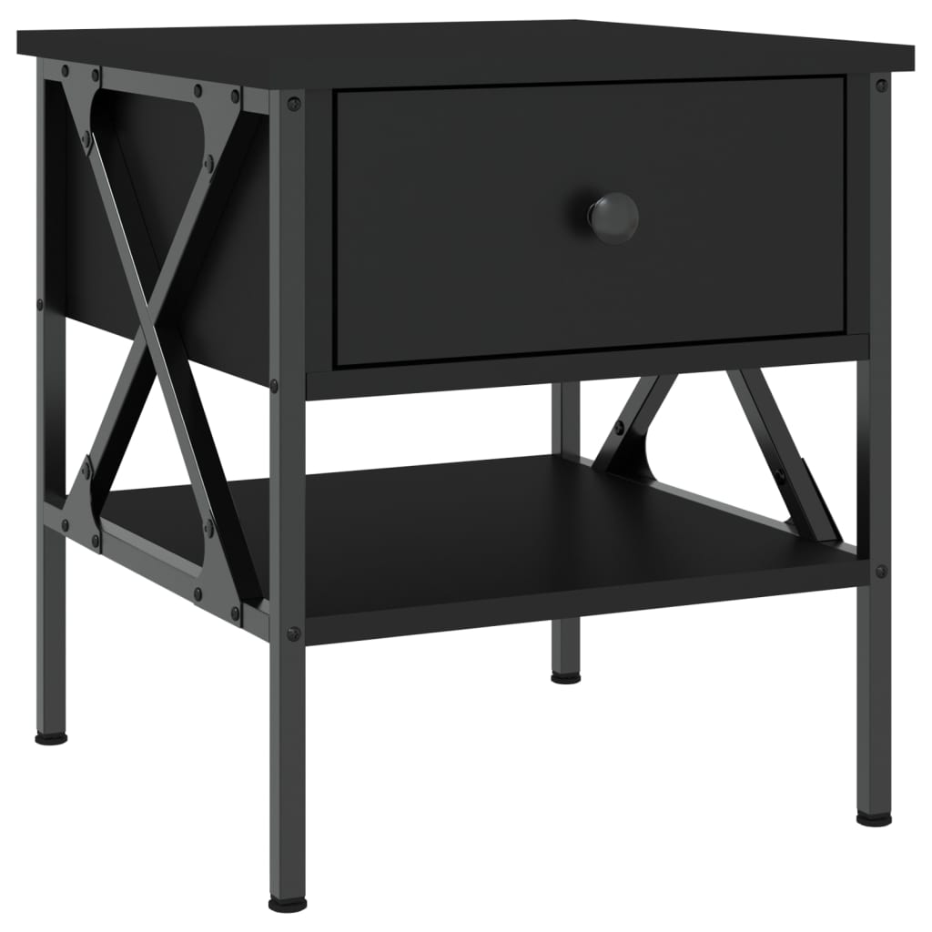 Nightstands 2 Pcs. Black 40 X 42 X 45 Cm Engineered Wood