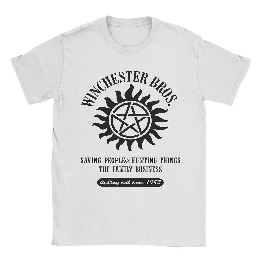Supernatural Chibi Team T Shirts for Unisex Unisex Pure Cotton Vintage TShirt Round Collar  Tees Short Sleeve Tops 4XL 5XL 6XL