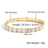 Rockyu Unisex Tennis Chain Bracelet with Cubic Zirconia, Square Cut, Gold and Silver Finish, 5mm Wide, 17.7cm Long, Simple and Sparkling Design, Unise