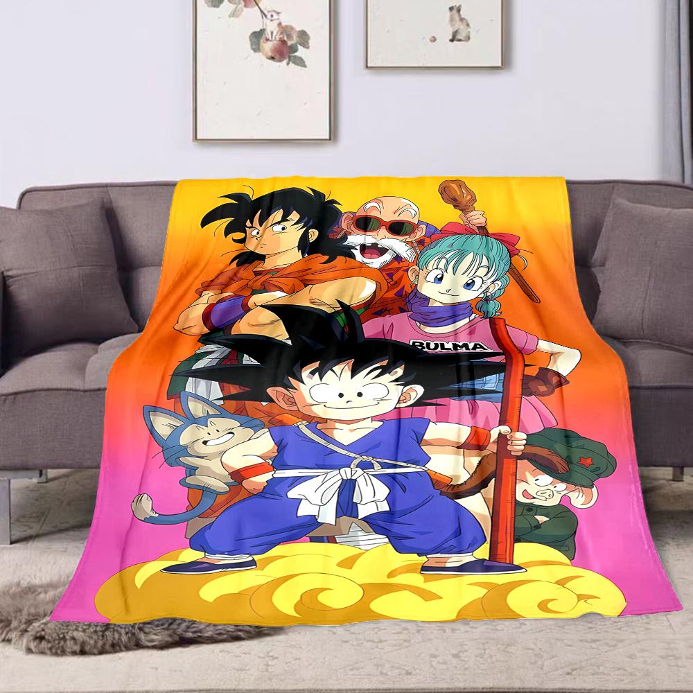 Dragon Ball Characters Group Artwork Patterned flannel blanket perfect for the bedroom living room, sofa, or a little nap