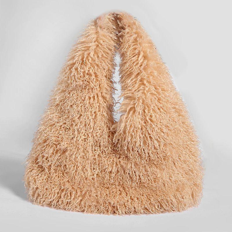 Yogodlns Luxury Fluffy Tote Women Shoulder Bag Lamb Wool Faux Fur Hobo Bags for Winter Large Capacity Shopper Plush Designer Handbags