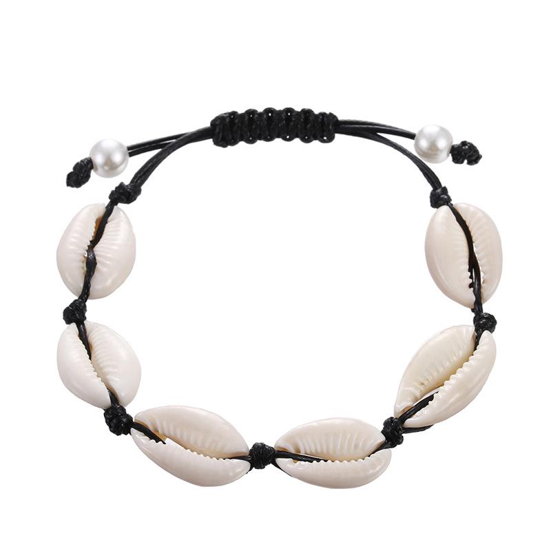 Customized White Shell & Pearl Hand-woven Stretch Bracelet