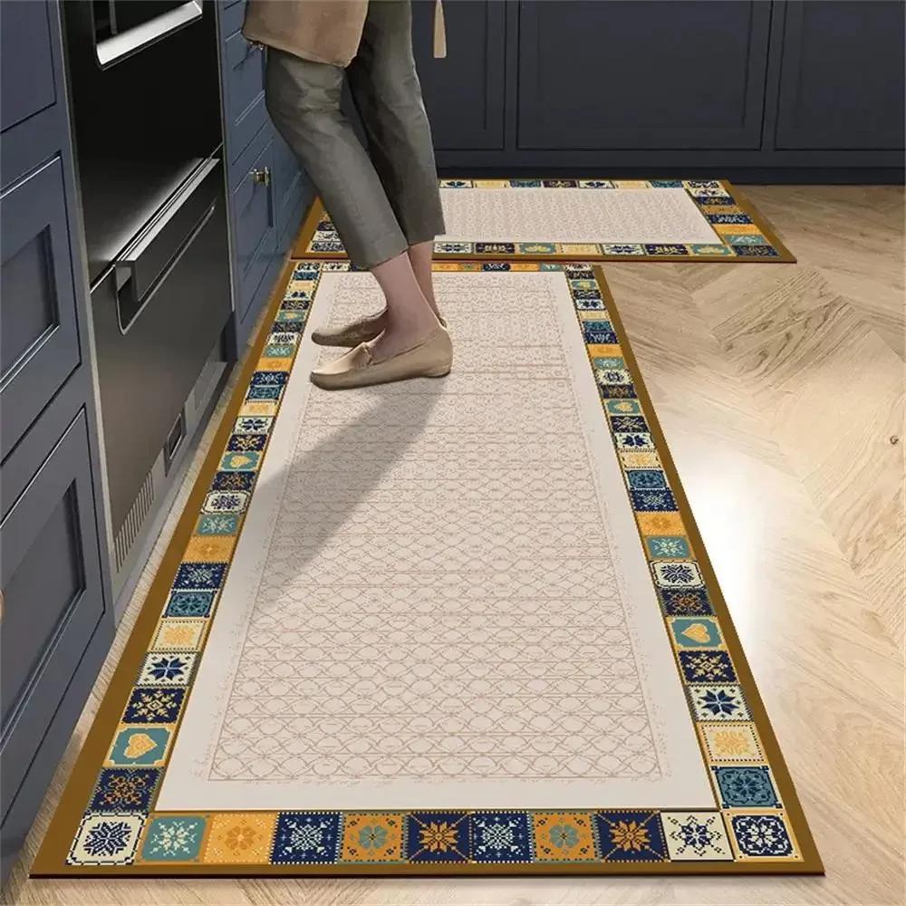 1/2pcs Kitchen Floor Mat, Anti-Slip And Easy To Maintain, Home Decoration, Entrance Porch Carpet, Living Room Floor Mat