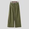 INCERUN Men Zip-up Elastic High Waist Trousers Casual Long Wide Legs Pants