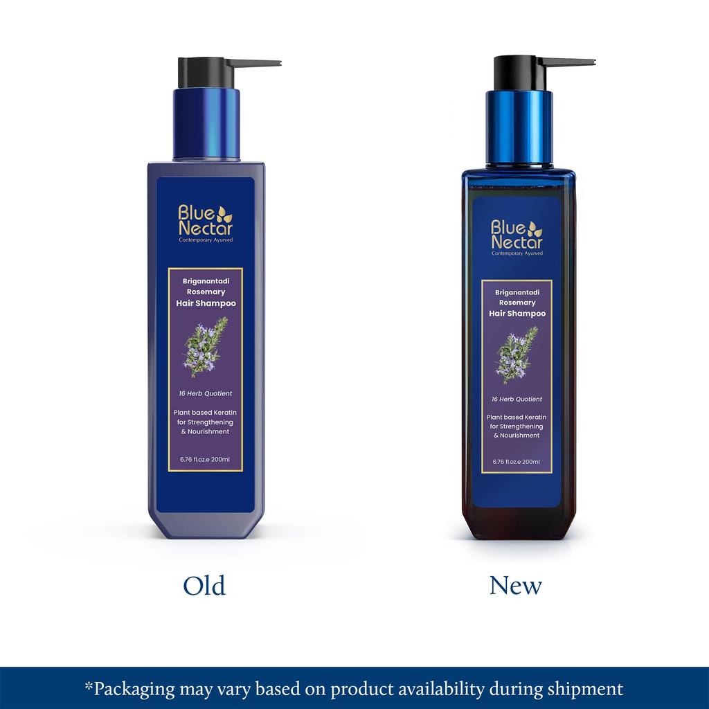 Shampoo Blue Nectar Keratina Rosmarino per la Crescita dei Capelli | Shampoo Naturale per Capelli Ricci, Crespi e Secchi | Shampoo Senza Parabeni e Solfati per Uomo