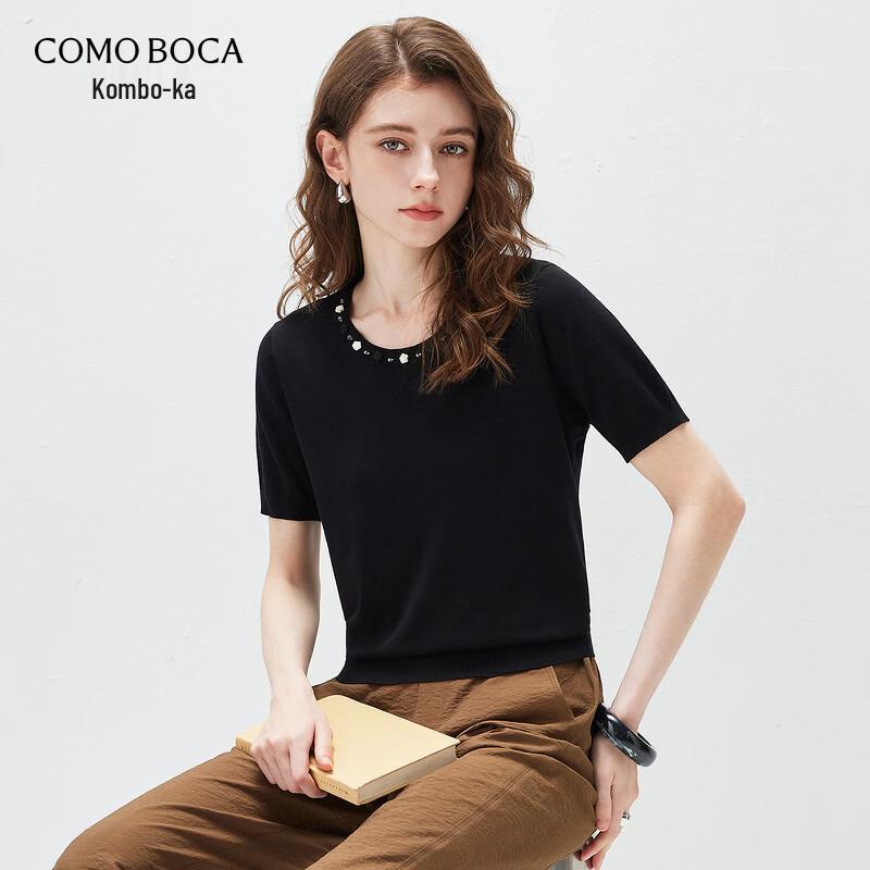 Komnboka Women s Cotton Silk Blend Short Sleeve T-Shirt M