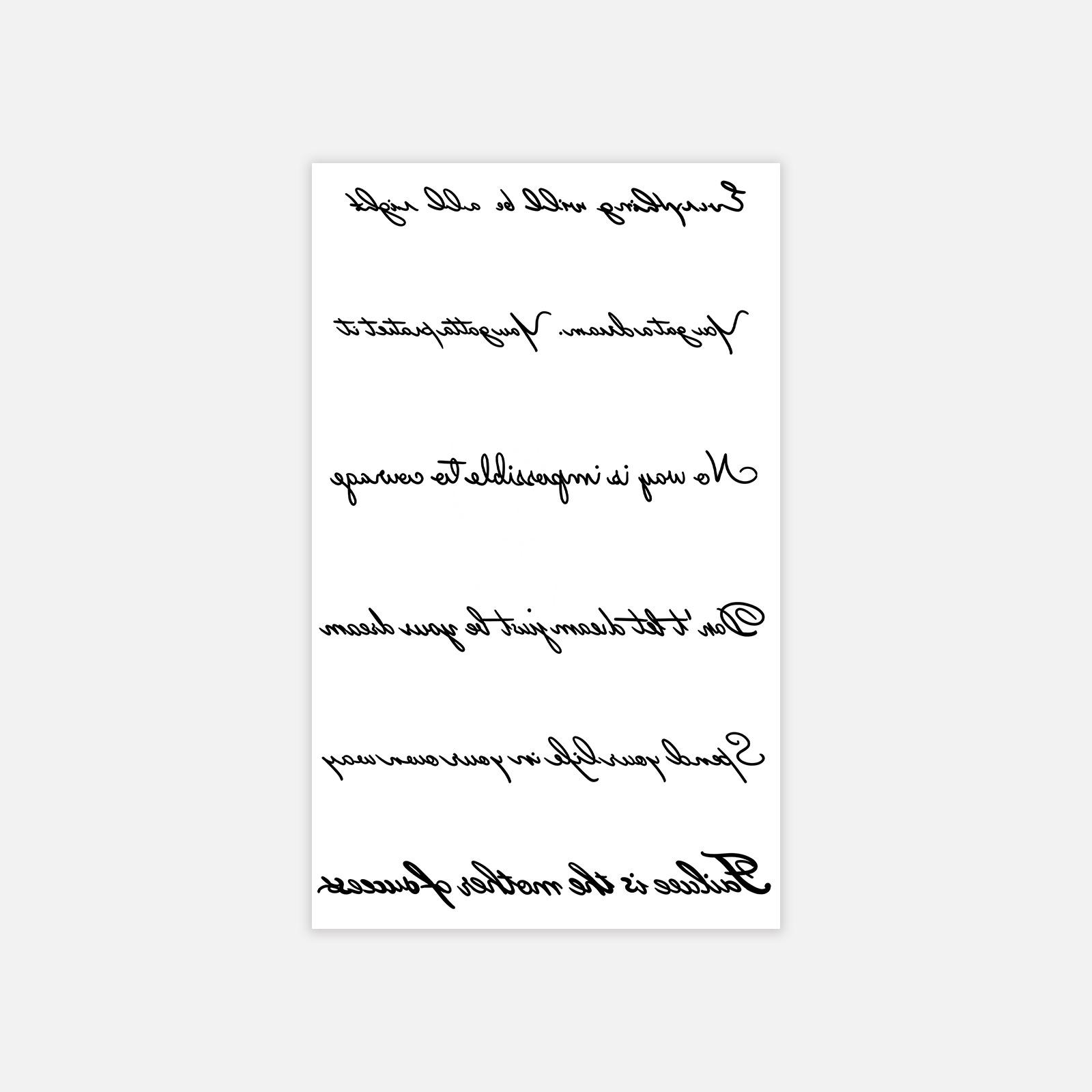 English Short Sentences Arm Clavicle Tattoo Sticker Personality And Beauty Tattoo Sticker 11*18