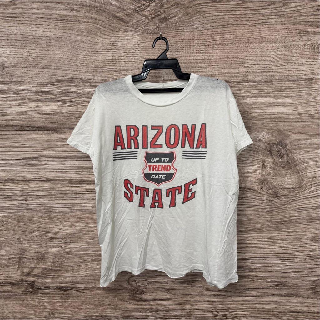 Vintage 80’s Arizona State University Distressed Tee / Varsity Shirt / College Dropout / Graphic Tee / Menswear / Size M