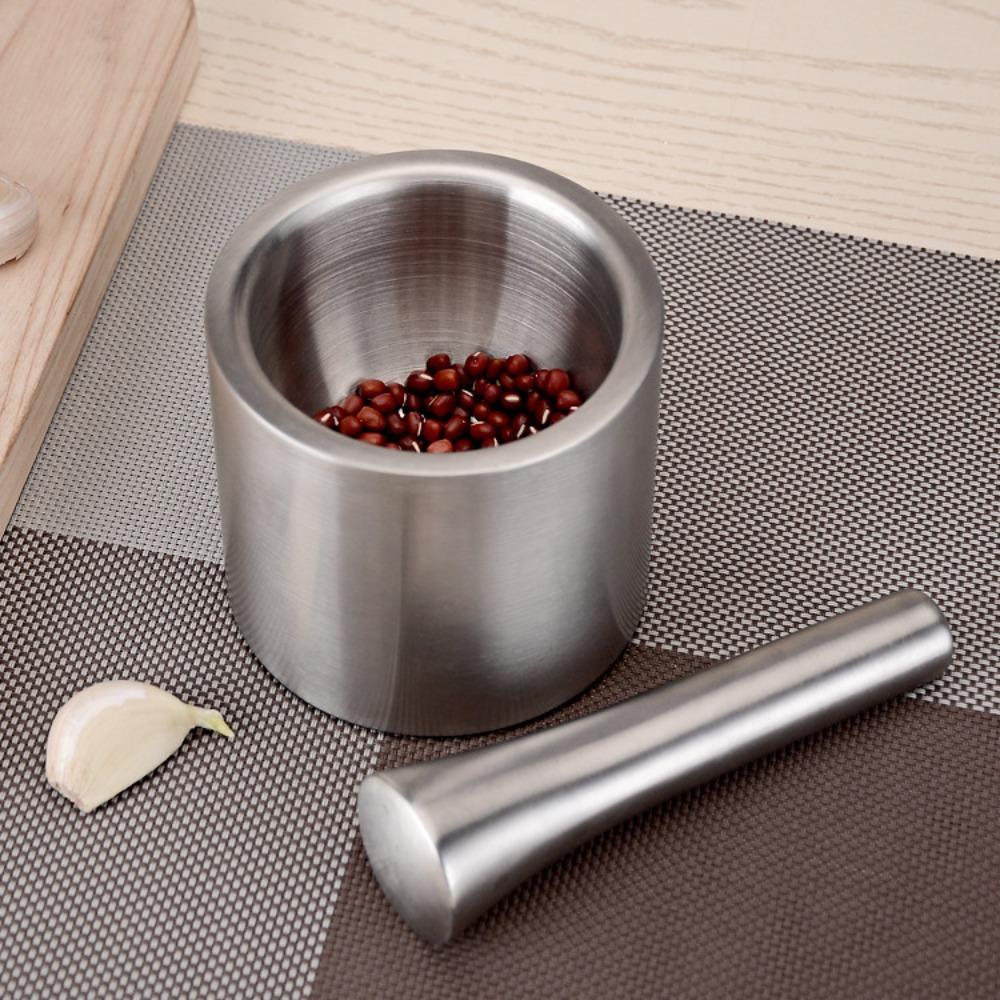 Rust Proof Mortar and Pestle Set Manual Garlic Mashing Jar Herbs Grinding Bowl  Lemon